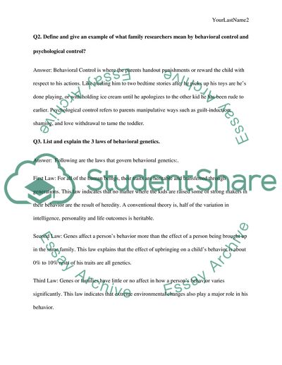 Child development shot answer