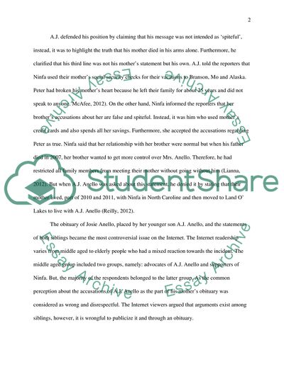 Controversial Obituary of Mother Placed by Siblings