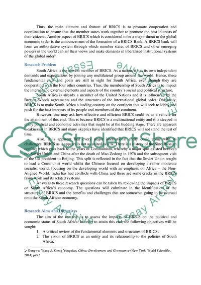 How BRICS Impacts the South African Economy Using Macro-Economic Indicators