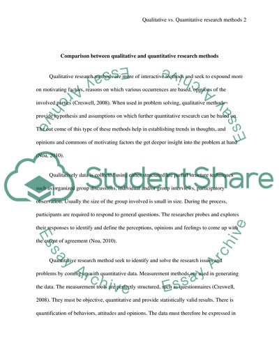 Comparison of Qualitative and Quantitative Approaches