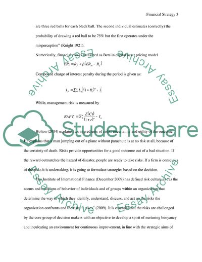 Financial Strategy of a Firm