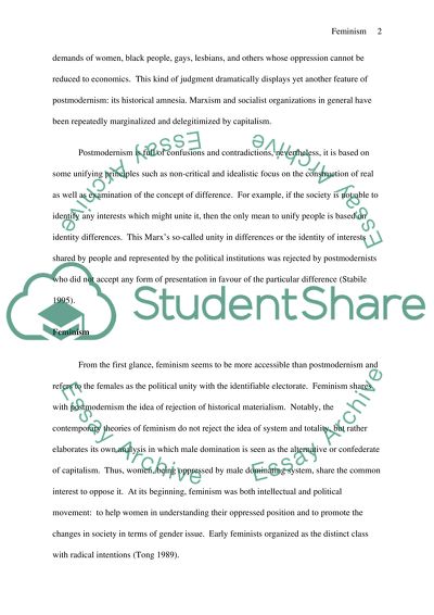 Feminism and Postmodernism