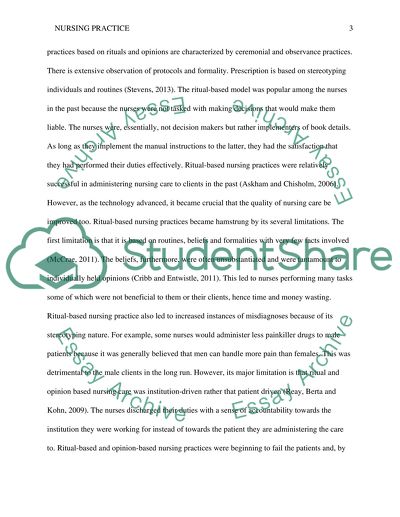 Evidence-Based Care versus Opinion-Based and Ritual-Based Care