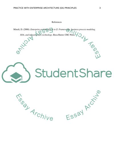 Practice with Enterprise Architecture (EA) Principles