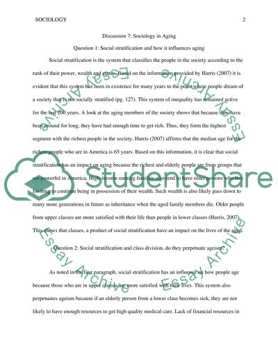 Sociology of aging Discussion 7