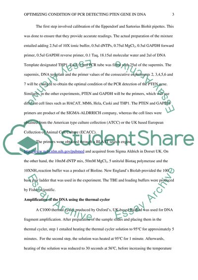 Optimizing Condition of PCR Detecting PTEN Gene in DNA