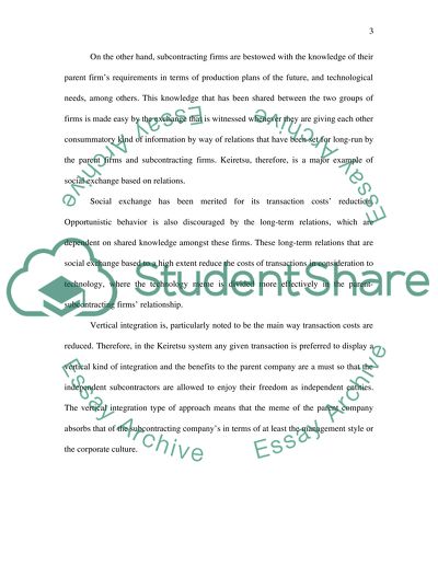 Coordination amongst the Horizontal Keiretsus