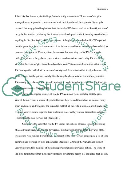 Reality TV Is More Positive than Negative