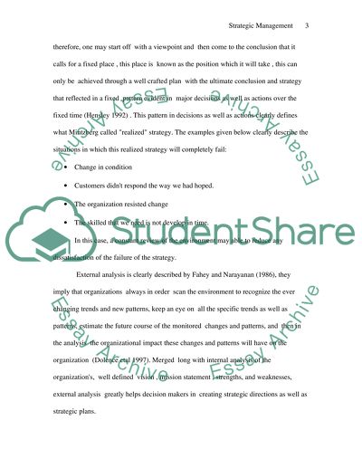 Strategic Management Involvement