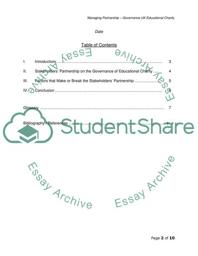 Managing Partnerships - Governance UK Educational Charity