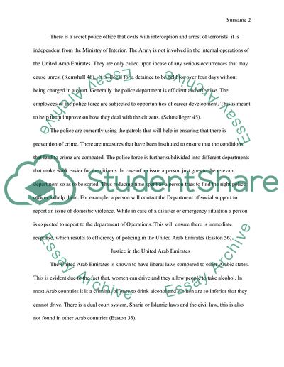 Justice and Policing in the United Arab Emirates