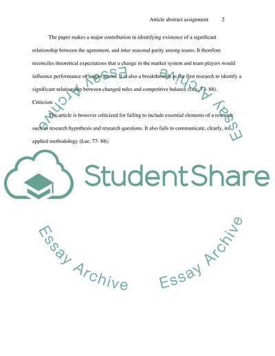 ArticleAbstract Assignments 06