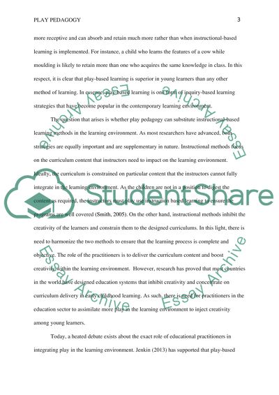 The Fact that Play Pedagogy