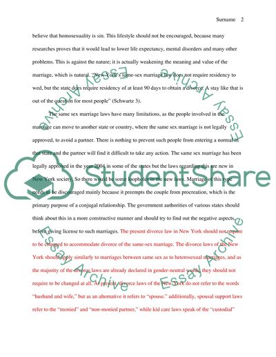 Same Sex Divorce Mode for NYS