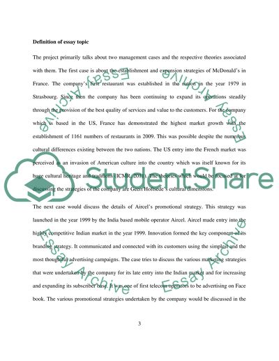Analyzing MacDonalds and Aircel