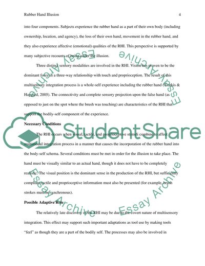 The Rubber Hand Illusion