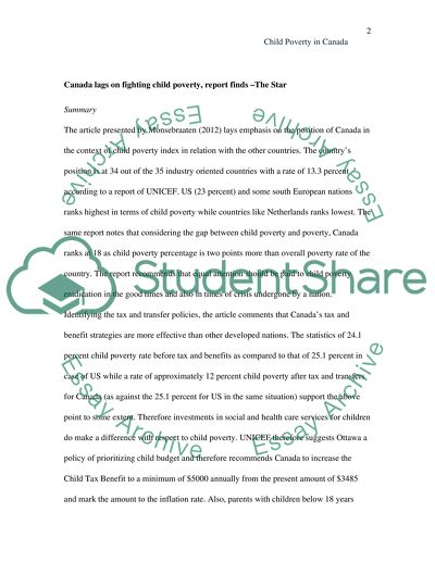 essay on poverty in canada