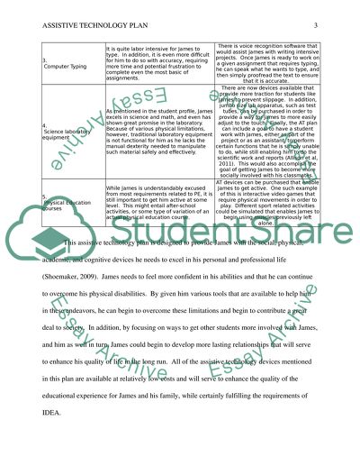 Assignment - Assistive Technology Plan