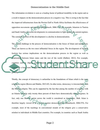 Democratization in the Middle East