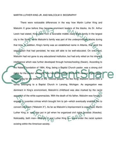 Martin Luther King Jr. and Malcolm X Comparison