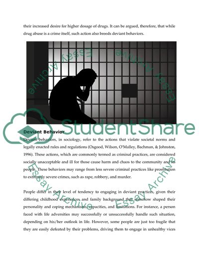 Drug Abuse and the Domino of Deviant Behaviour