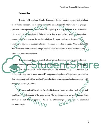 Russell and Bromley Retirment Homes