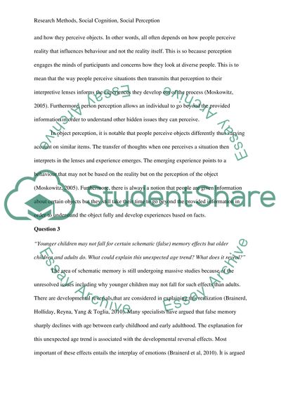 Research Methods, Social Cognition, and Social Perception