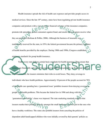 Consumers and insurance benefits issues paper