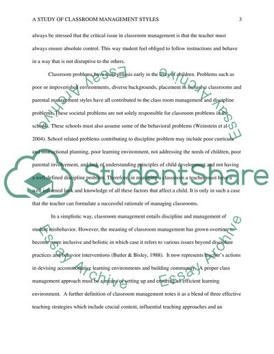 Classroom Management Styles