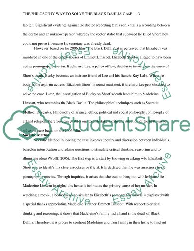 The Philosophy Way to Solve The Black Dahlia Case