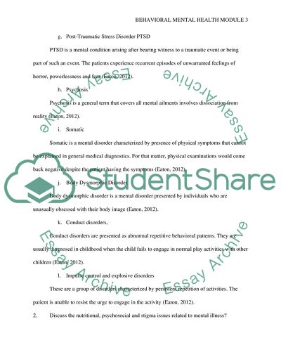 Behavioral Mental Health Module