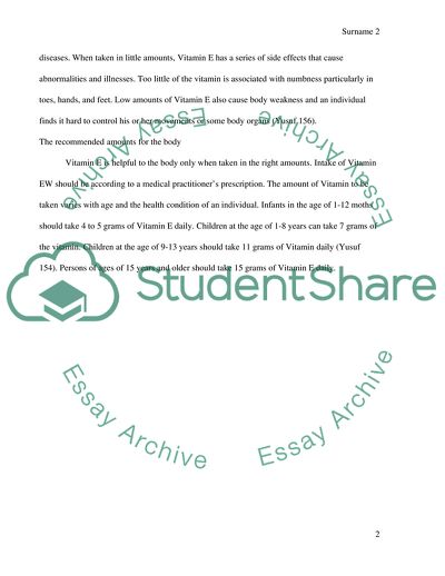 The Importance of Vitamin E