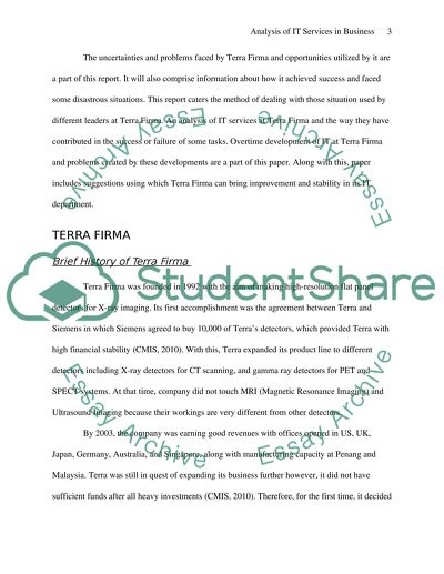 Analysis of IT Services in Business