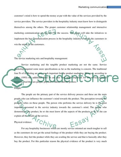 Marketing Communications in Hospitality