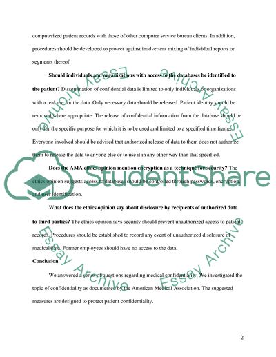 Confidentiality of Health Information