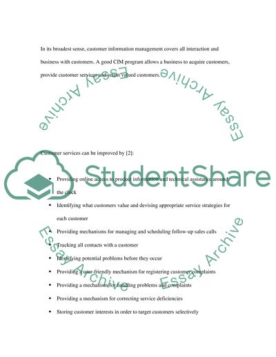 Customer Information Management