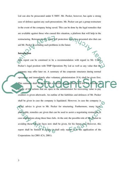 TMP Operations Pty Ltd before and after Voluntary Administration