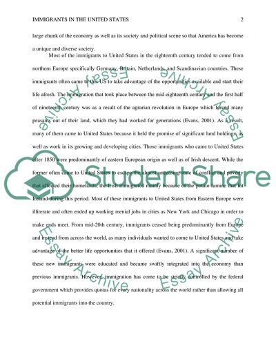 The Important of the Immigrants in the USA