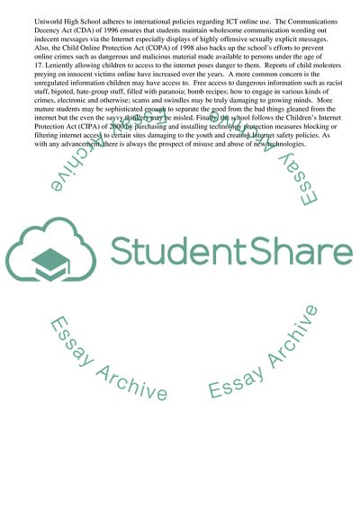 Management of Information Technology in Uniworld High School