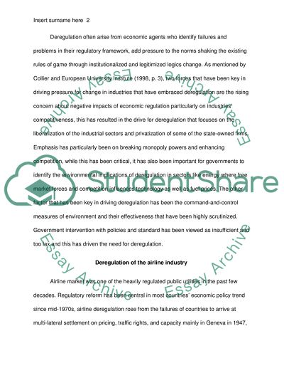 Deregulation of the Airline Industry