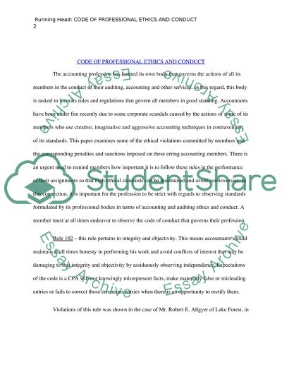 Code of Professional Ethics and Conduct