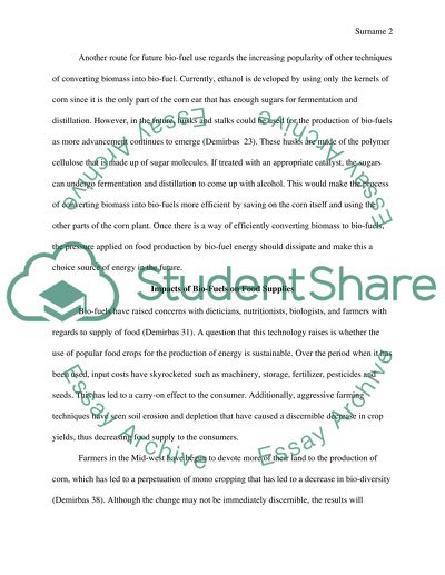 Bio-fuels and Future Energy Needs