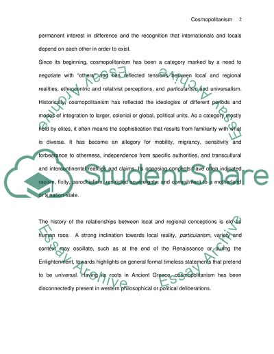 The Concept of Cosmopolitanism