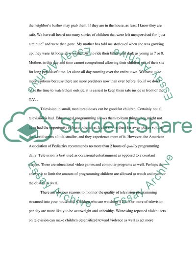 Impact of The Television Habit on Children Development