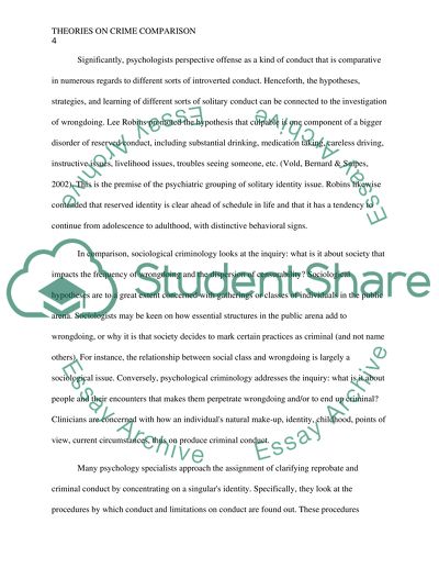 Theories on Crime Comparison