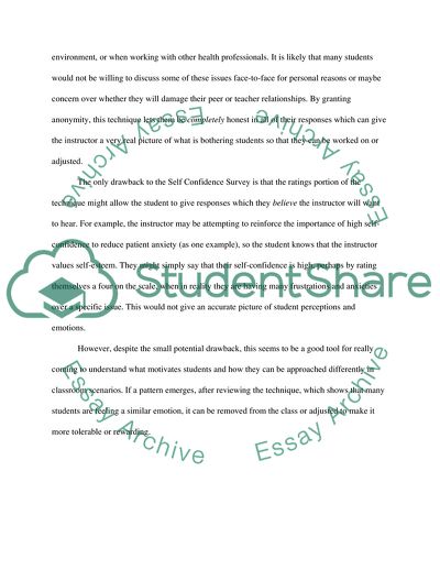 The Self Confidence Survey