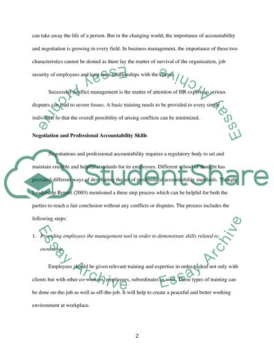 Negotiations and Professional Accountability Skills