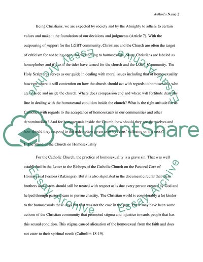 Dealing with the Homosexual Condition inside the Christian Church