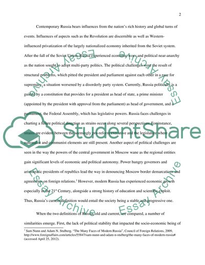 A Comparison of Old (Tolstoys) and Modern Russia