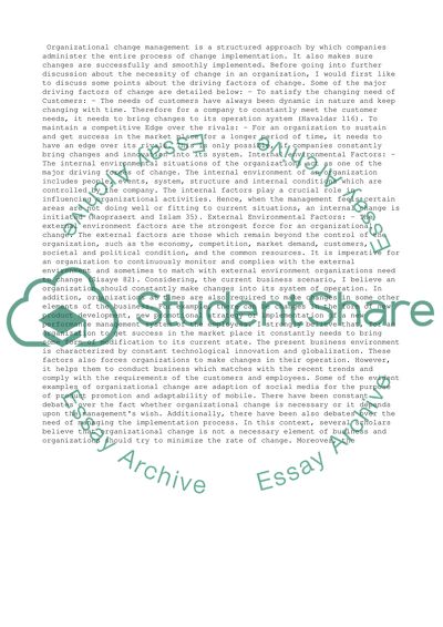 Organizational Change & Its Management Is Necessary